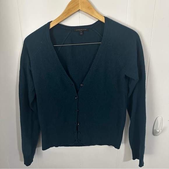 Vintage Classiques Entier 100% Cashmere cardigan. Teal XS - Picture 1 of 4